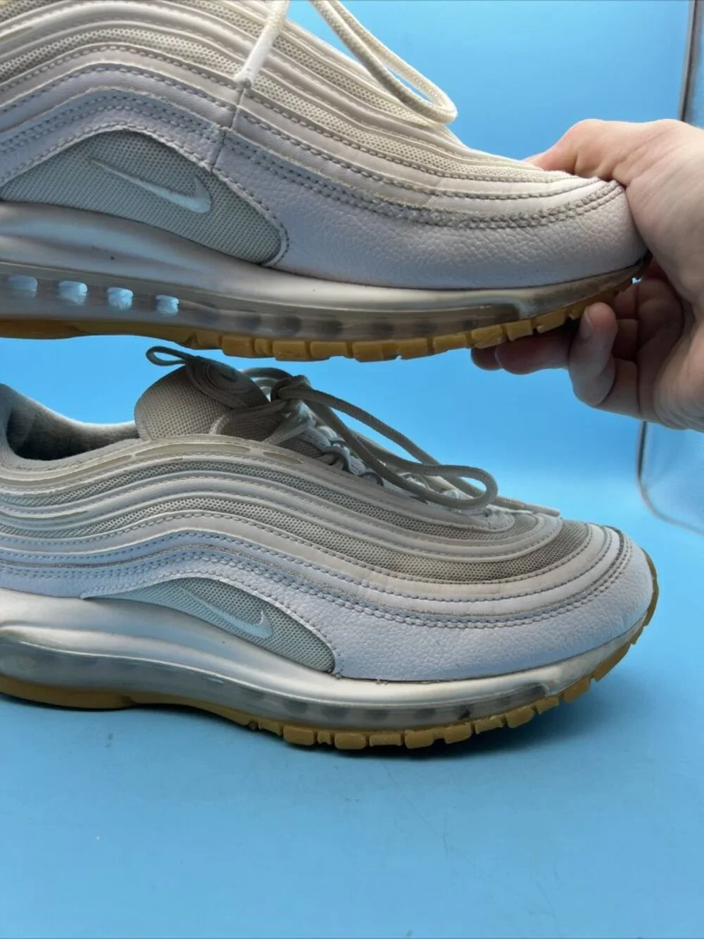 Men’s Nike Sneakers Air Max 97 ‘White / Gum’ Size 9 EUC DJ2740–100
